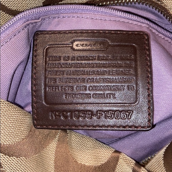 Coach Signature Khaki/Mahogany Purse (F 15067) - Picture 5 of 8